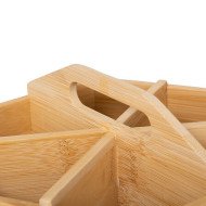 Boîte à thé rotative en bambou 6 compartiments