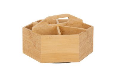 Boîte à thé rotative en bambou 6 compartiments