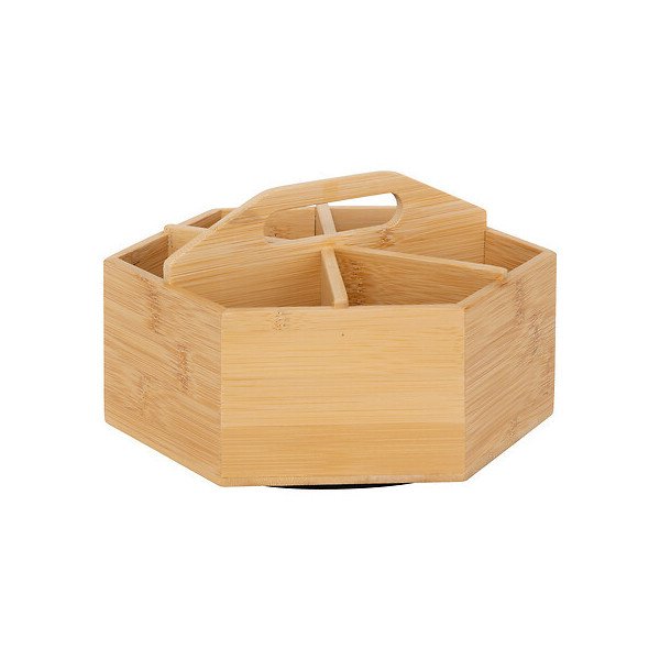 Boîte à thé rotative en bambou 6 compartiments