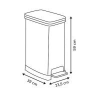Poubelle slim soft close 40 L plastique