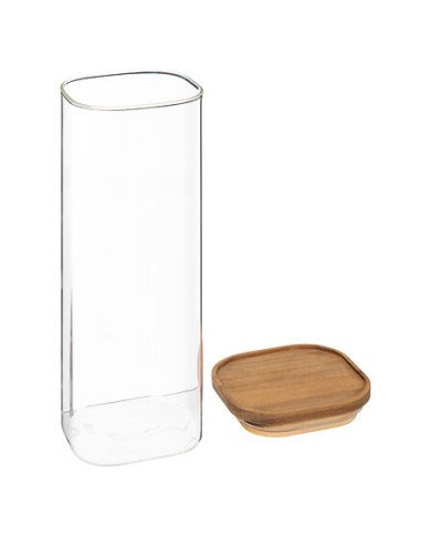 Bocal Hermet 2 L en verre et acacia