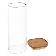 Bocal Hermet 2 L en verre et acacia