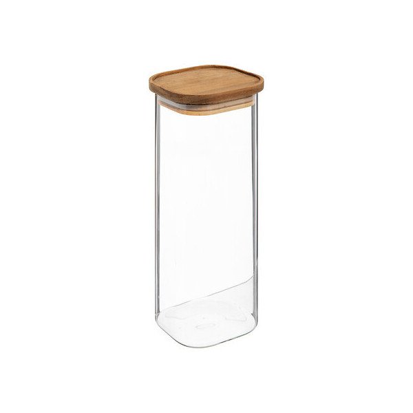 Bocal Hermet 2 L en verre et acacia