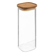 Bocal Hermet 2 L en verre et acacia