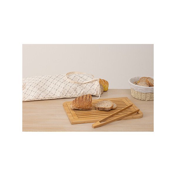 Planche à découper pain en bambou avec accessoires