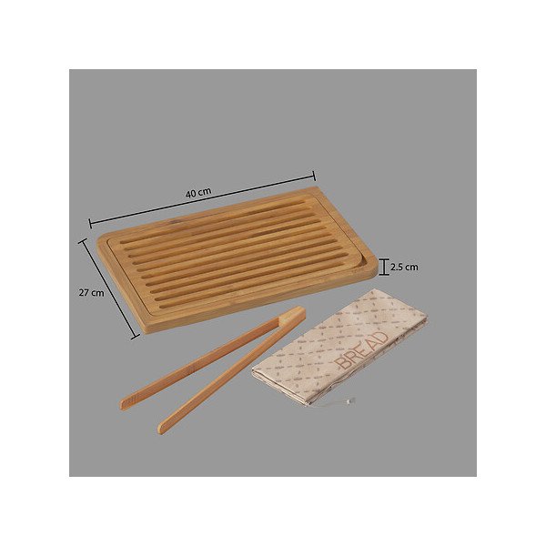 Planche à découper pain en bambou avec accessoires