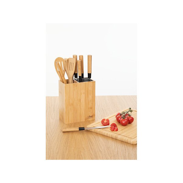 Bloc 5 couteaux et 5 ustensiles Blackbamboo