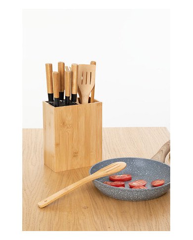 Bloc 5 couteaux et 5 ustensiles Blackbamboo