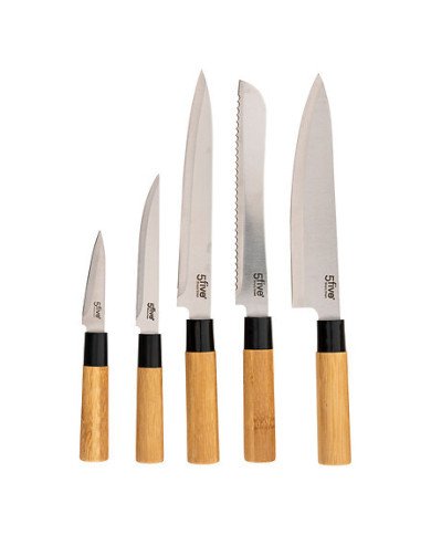 Bloc 5 couteaux et 5 ustensiles Blackbamboo
