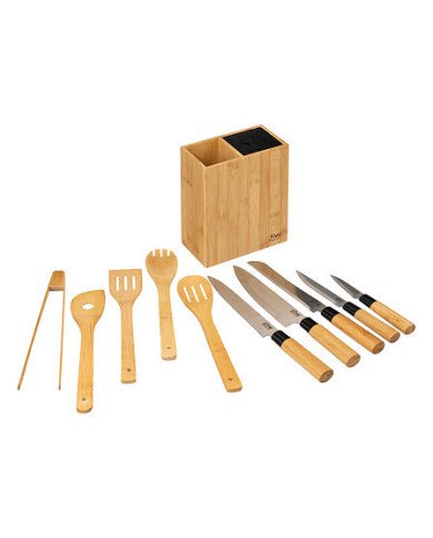 Bloc 5 couteaux et 5 ustensiles Blackbamboo
