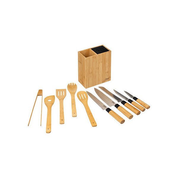 Bloc 5 couteaux et 5 ustensiles Blackbamboo