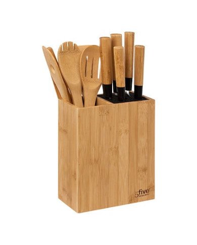 Bloc 5 couteaux et 5 ustensiles Blackbamboo