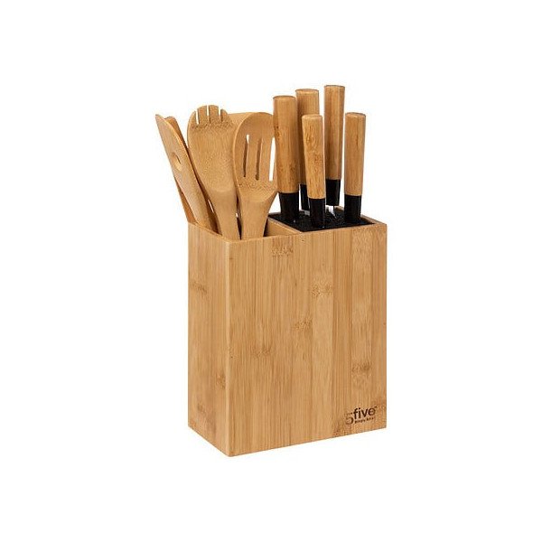 Bloc 5 couteaux et 5 ustensiles Blackbamboo