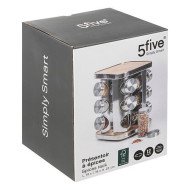 Rack rotatif 12 pots à épices inox bambou