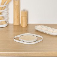 Dessous de plat Balm bois et acier blanc