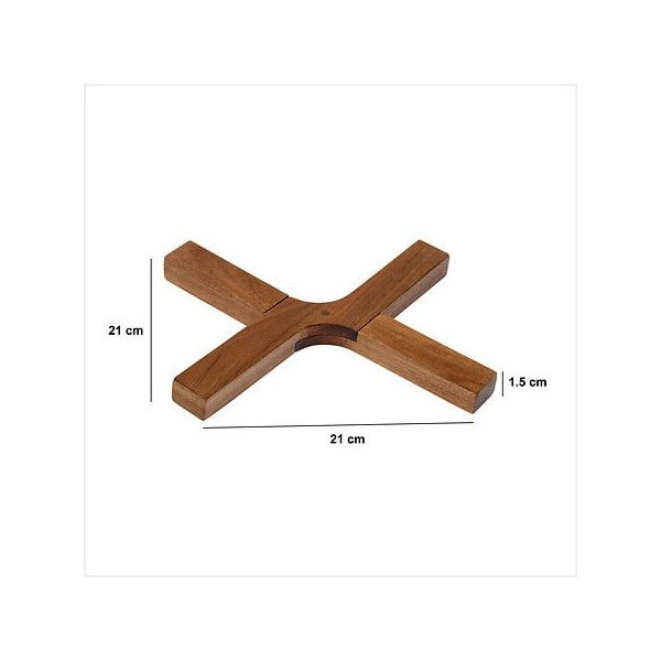 Dessous de plat croix en acacia