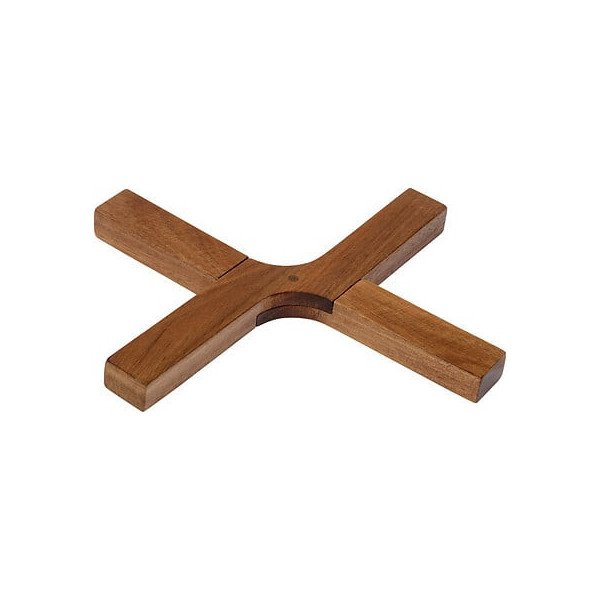 Dessous de plat croix en acacia