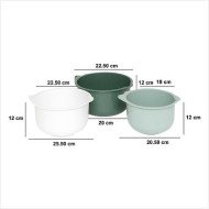 Lot de 3 bols à mixer emboîtables en plastique