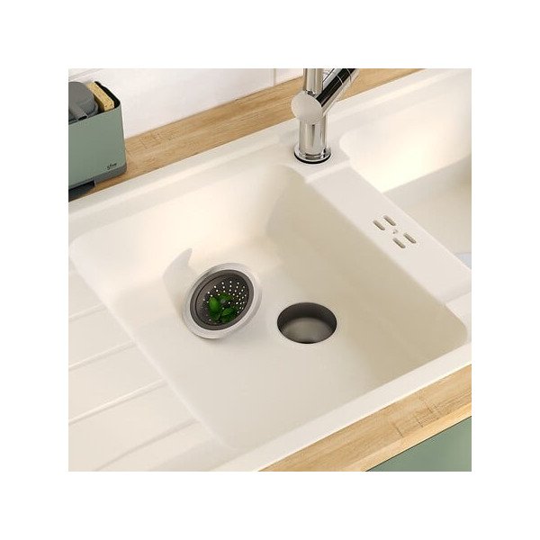 Grille d’évier Néo en inox et TPR gris