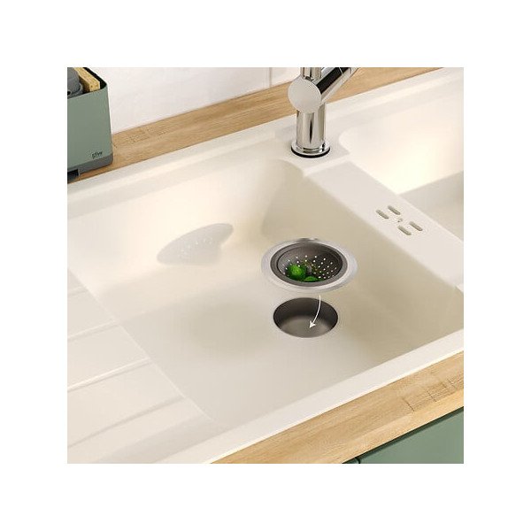 Grille d’évier Néo en inox et TPR gris