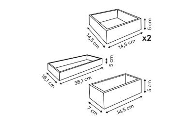Organiseurs de tiroir en bambou – Lot de 4