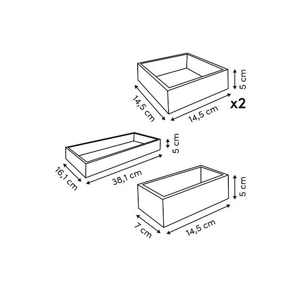 Organiseurs de tiroir en bambou – Lot de 4
