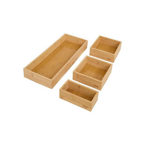 Organiseurs de tiroir en bambou – Lot de 4