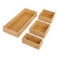Organiseurs de tiroir en bambou – Lot de 4