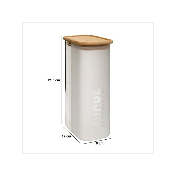 Boîte à sucre Glassy 1,6 L avec couvercle bambou