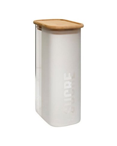 Boîte à sucre Glassy 1,6 L avec couvercle bambou