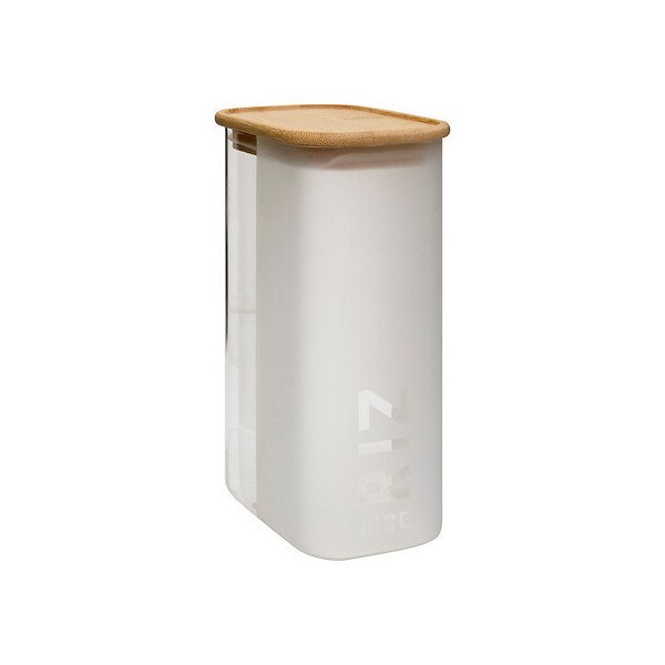 Boîte à riz Glassy 1,6 L avec couvercle bambou