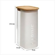 Boîte à farine Glassy 1,6 L avec couvercle bambou