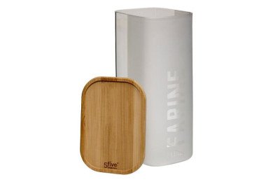 Boîte à farine Glassy 1,6 L avec couvercle bambou