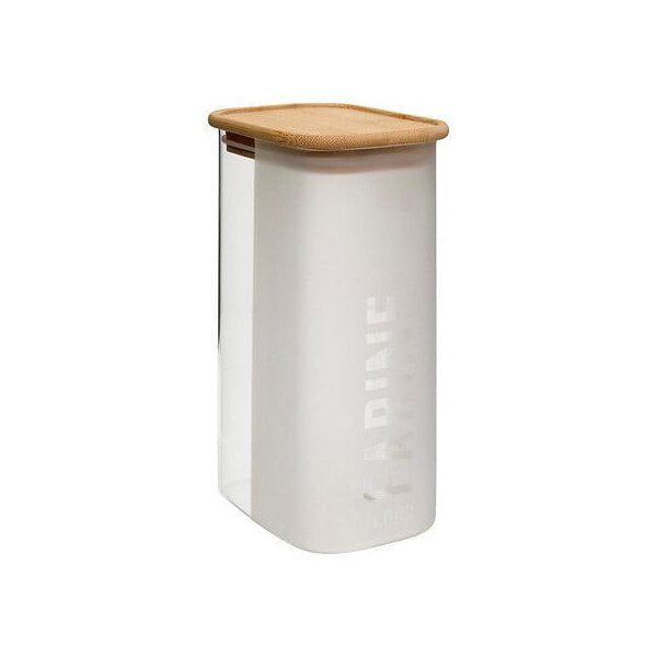 Boîte à farine Glassy 1,6 L avec couvercle bambou