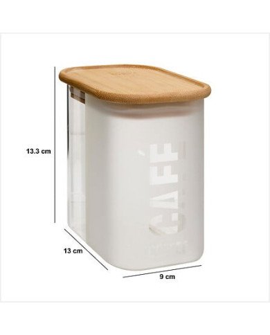 Boîte à café Glassy 875 ml avec couvercle bambou