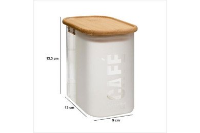 Boîte à café Glassy 875 ml avec couvercle bambou