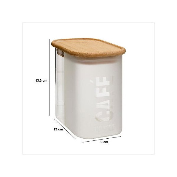 Boîte à café Glassy 875 ml avec couvercle bambou