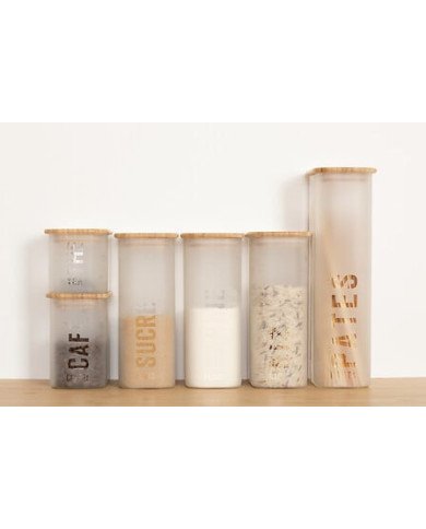 Boîte à thé Glassy 720 ml verre et couvercle bambou