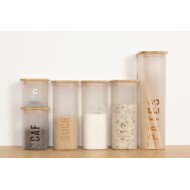 Boîte à thé Glassy 720 ml verre et couvercle bambou