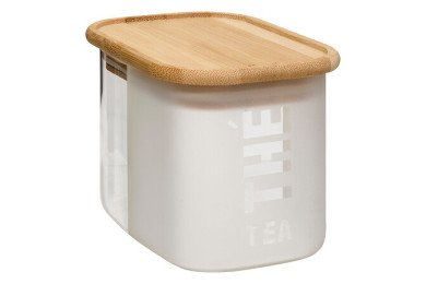 Boîte à thé Glassy 720 ml verre et couvercle bambou