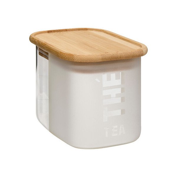 Boîte à thé Glassy 720 ml verre et couvercle bambou