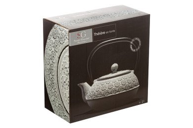 Théière en fonte blanche 1 L – Infusion longue durée