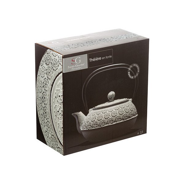 Théière en fonte blanche 1 L – Infusion longue durée