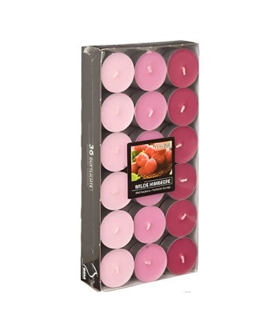 Lot de 36 Bougies chauffe-plats parfumées Framboise Ø 38mm H: 17mm - CASADECO Lot de 36 Bougies chauffe-plats parfumées Framboise Ø 38mm H: 17mm - CASADECO