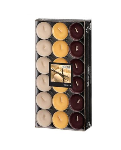 Lot de 36 Bougies chauffe-plats parfumées Vanille Ø 38mm H: 17mm - CASADECO Lot de 36 Bougies chauffe-plats parfumées Vanille Ø 38mm H: 17mm - CASADECO
