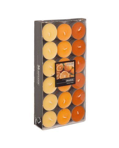 Lot de 36 Bougies chauffe-plats parfumées Orange Ø 38mm H: 17mm - CASADECO Lot de 36 Bougies chauffe-plats parfumées Orange Ø 38mm H: 17mm - CASADECO